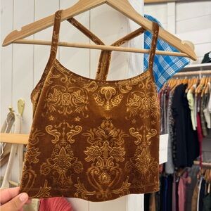 Beyond Yoga Brown Velvet Crop Top